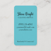 Blue & White Cartoon Maid House Cleaning Service Visitekaartje (Achterkant)