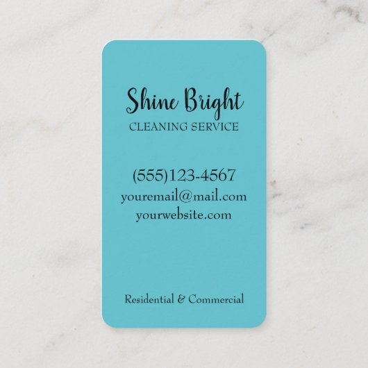 Blue & White Cartoon Maid House Cleaning Service Visitekaartje (Achterkant)