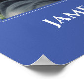 Blue White Celebration of Life with Photo Funeral Poster (Hoek)