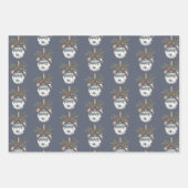 Blue White Champagne Gold Ornaments Christmas Inpakpapier Vel (Voorkant)