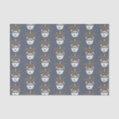 Blue White Champagne Gold Ornaments Christmas Tissuepapier (Voorkant)