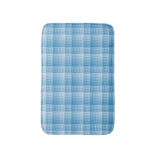 Blue White Checker Abstract Pattern Badmat (Voorkant Verticaal)
