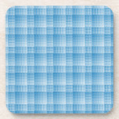 Blue White Checker Abstract Pattern Bier Onderzetter (Voorkant)