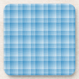 Blue White Checker Abstract Pattern Bier Onderzetter