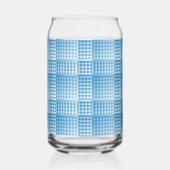 Blue White Checker Abstract Pattern Blikvorm Glas (Achterkant)