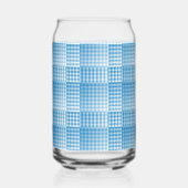 Blue White Checker Abstract Pattern Blikvorm Glas (Links)