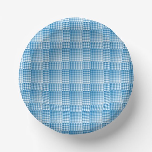 Blue White Checker Abstract Pattern Papieren Kommen (Voorkant)