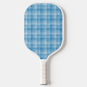 Blue White Checker Abstract Pattern Pickleball Paddle (Voorkant)