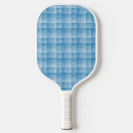 Blue White Checker Abstract Pattern Pickleball Paddle