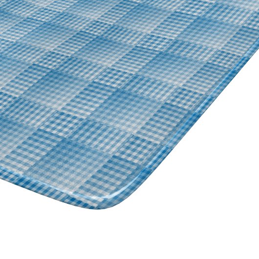Blue White Checker Abstract Pattern Snijplank (Hoek)
