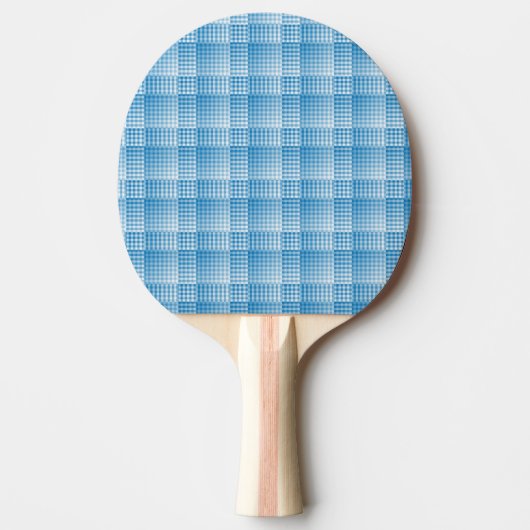 Blue White Checker Abstract Pattern Tafeltennisbatje (Voorkant)