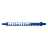 Blue White Checker Diamond Pattern Blauwe Inkt Pen (Achterkant)