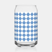 Blue White Checker Diamond Pattern Blikvorm Glas (Achterkant)