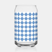 Blue White Checker Diamond Pattern Blikvorm Glas (Rechts)
