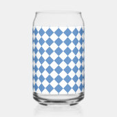 Blue White Checker Diamond Pattern Blikvorm Glas (Links)