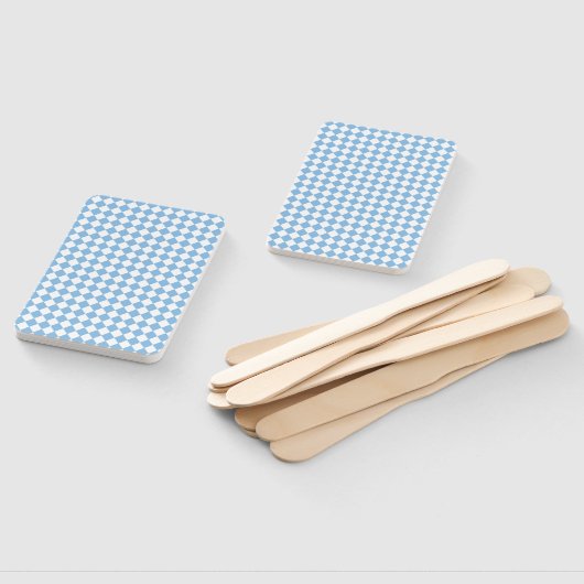 Blue White Checker Diamond Pattern Handwaaier (Niet-gemonteerd)