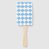 Blue White Checker Diamond Pattern Handwaaier (Voorkant)