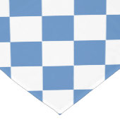 Blue White Checker Diamond Pattern Korte Tafelloper (Hoek)