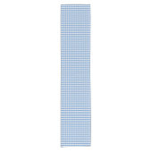 Blue White Checker Diamond Pattern Korte Tafelloper (Voorkant)