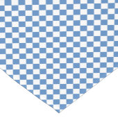 Blue White Checker Diamond Pattern Korte Tafelloper (Hoek)