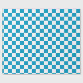 Blue White Checkerboard Pattern Cadeaupapier (Vlak)