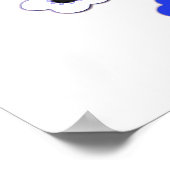 Blue White Cherry Blossom Owl Poster (Hoek)
