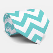Blue White Chevron Pattern Stropdas (Opgerold)