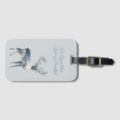 Blue White Chic Deer Bagagelabel (Voorkant (horizontaal))