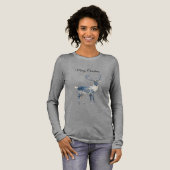 Blue White Chic Deer Tri-Blend Shirt (Voorkant)