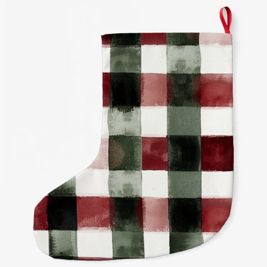 Blue White Chic Floral Grote Kerstsok (Achterkant)