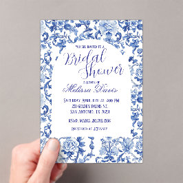 Blue & White Chinoiserie Bridal Shower Invitation Acryl Uitnodigingen