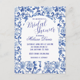 Blue & White Chinoiserie Bridal Shower Invitation Briefkaart