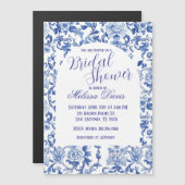 Blue & White Chinoiserie Bridal Shower Invitation Magnetische Uitnodiging (Voorkant / Achterkant)