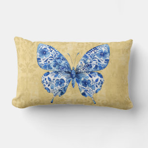 Blue White Chinoiserie Butterfly Sierkussen Kussen