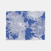 Blue White  Chinoiserie Floral Fleece Deken (Voorkant (Horizontaal))