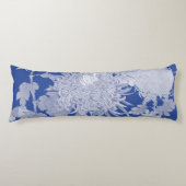 Blue White  Chinoiserie Floral Lichaamskussen (Voorkant)