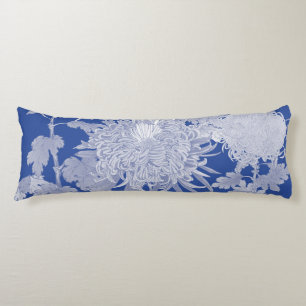Blue White Chinoiserie Floral Lichaamskussen