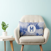 Blue White  Chinoiserie Floral Monogram