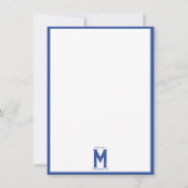 Blue White  Chinoiserie Floral Monogram Notitiekaartje (Voorkant)