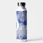 Blue White  Chinoiserie Floral Monogram Waterfles (Links)