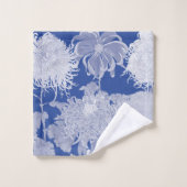 Blue White  Chinoiserie Floral Pattern Bad Handdoek (Wasdoekje)