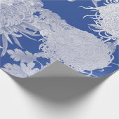 Blue White  Chinoiserie Floral Pattern Cadeaupapier (Hoek)