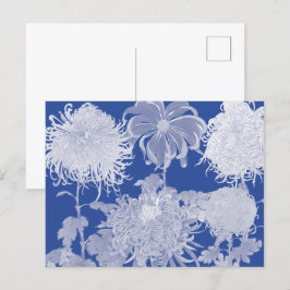 Blue White  Chinoiserie Floral Pattern Feestdagenkaart
