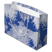 Blue White  Chinoiserie Floral Pattern Groot Cadeauzakje (Achterkant Gekanteld)