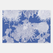 Blue White  Chinoiserie Floral Pattern Inpakpapier Vel (Voorkant 3)