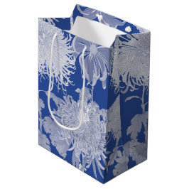 Blue White  Chinoiserie Floral Pattern Medium Cadeauzakje