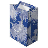 Blue White Chinoiserie Floral Pattern Medium Cadeauzakje (Achterkant Gekanteld)