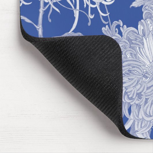 Blue White  Chinoiserie Floral Pattern Muismat (Hoek)