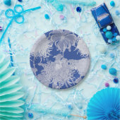 Blue White  Chinoiserie Floral Pattern Papieren Bordje (Feest)