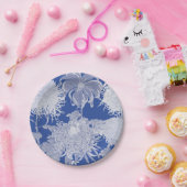 Blue White  Chinoiserie Floral Pattern Papieren Bordje (Feest)